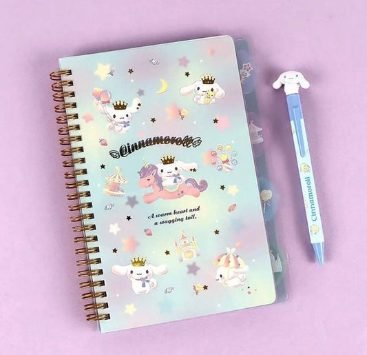 Cinnamoroll 4-Tab Index Notebook